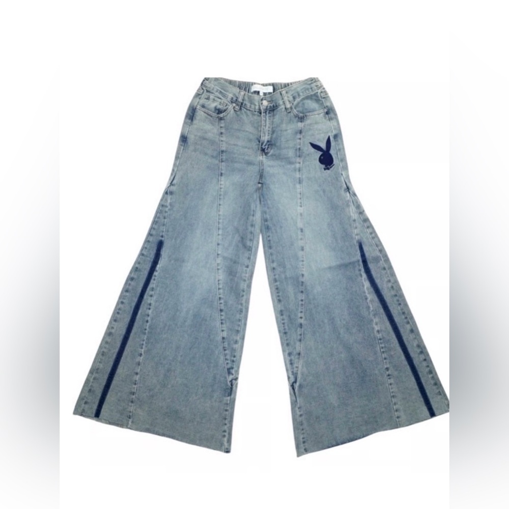 Women's Playboy Vintage Wide Leg Jeans, Size 9, Light Wash, Y2K Streetwear - Picture 11 of 11